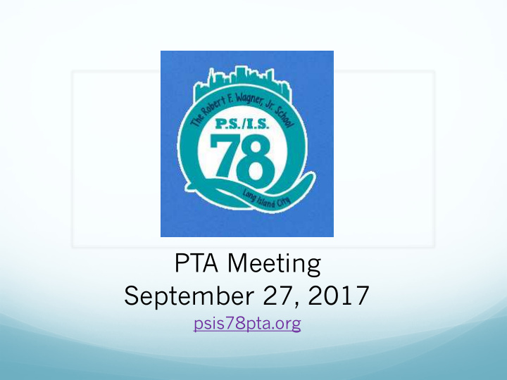 pta meeting september 27 2017