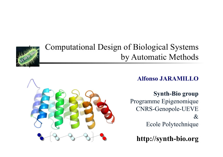 computational design of biological systems by automatic
