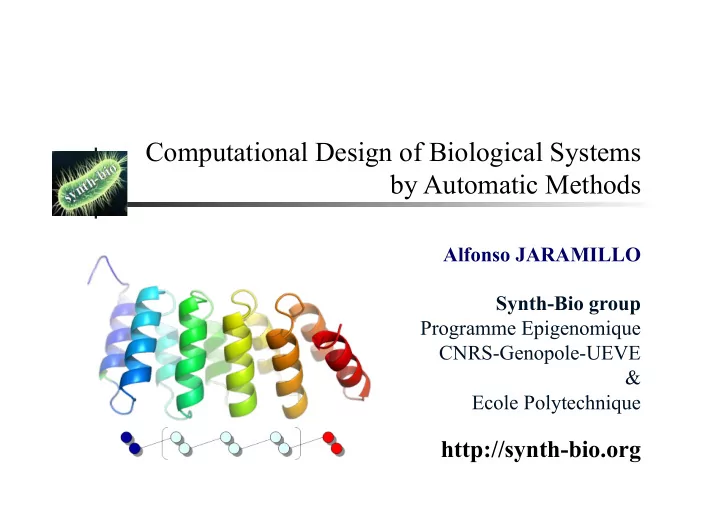 computational design of biological systems by automatic