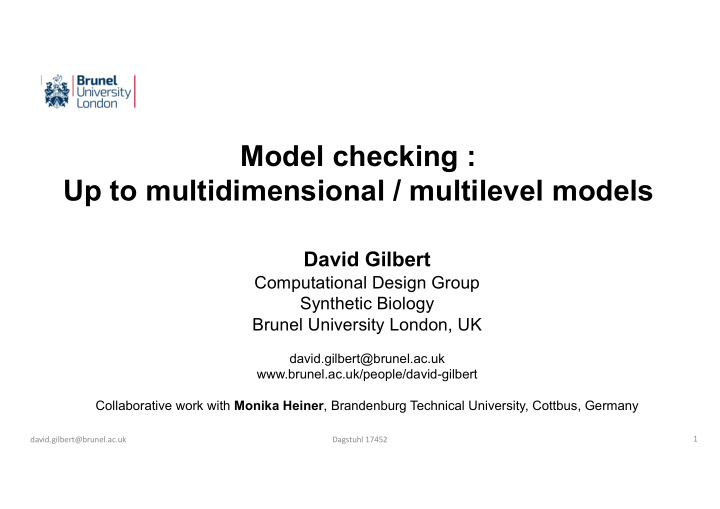 model checking up to multidimensional multilevel models