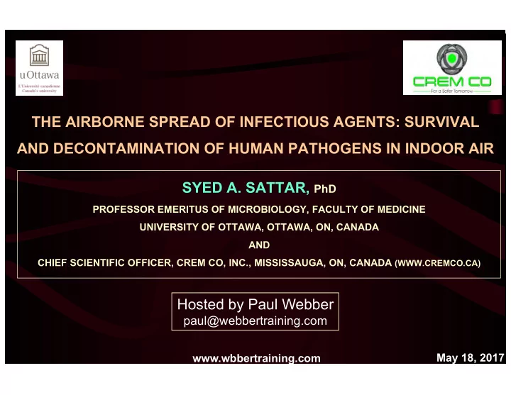 the airborne spread of infectious agents survival and