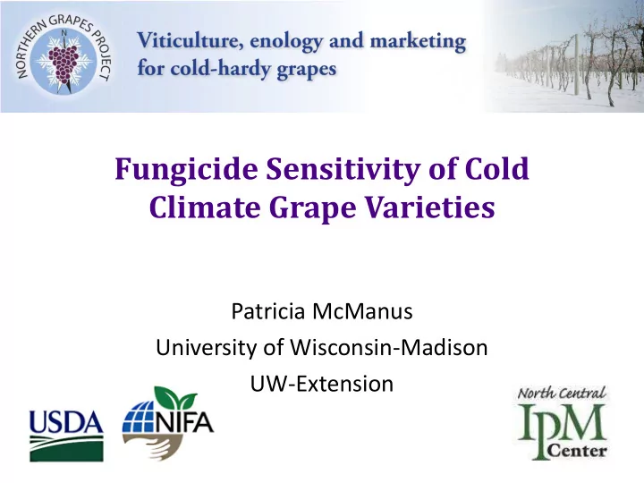 fungicide sensitivity of cold climate grape varieties