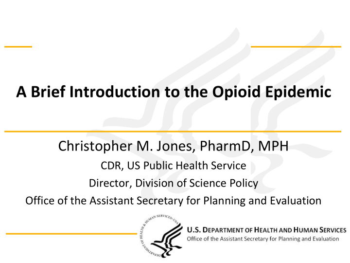 a brief introduction to the opioid epidemic