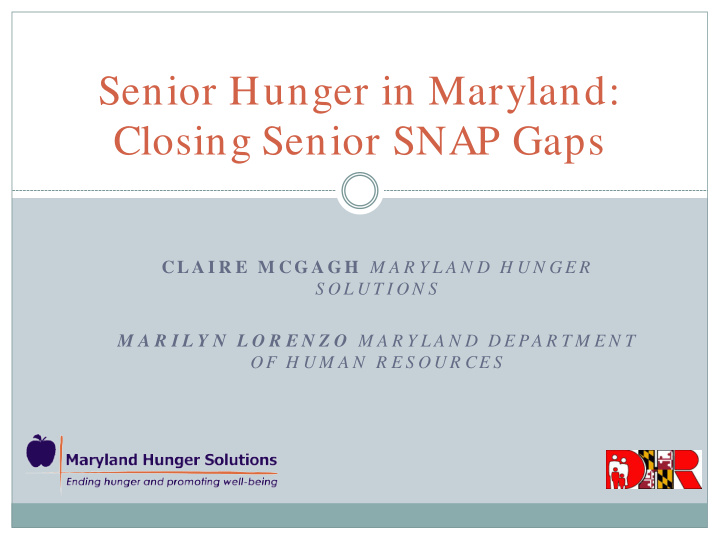 senior hunger in maryland closing senior snap gaps