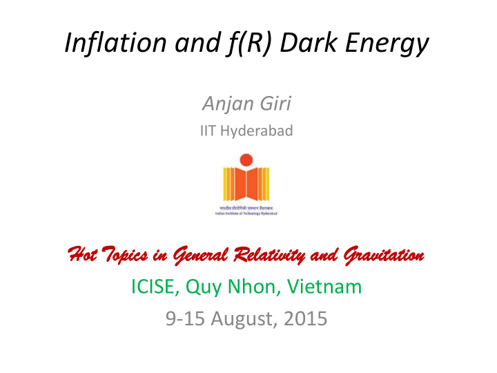 inflation and f r dark energy