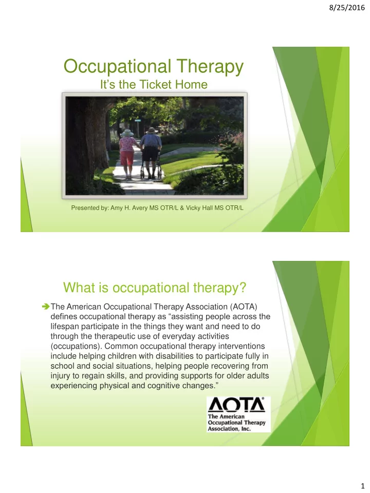 occupational therapy