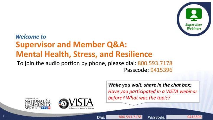 supervisor and member q a mental health stress and