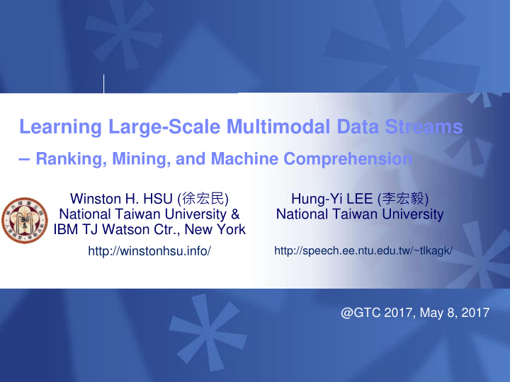 learning large scale multimodal data streams