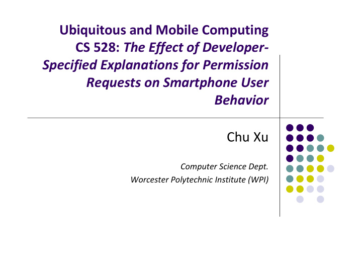 ubiquitous and mobile computing cs 528 the effect of