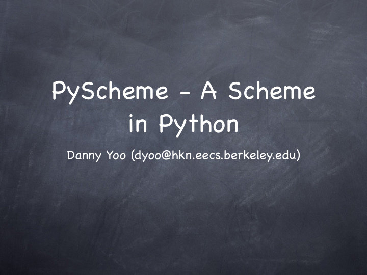pyscheme a scheme in python