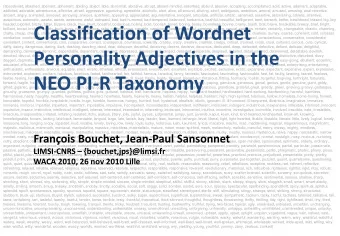 Classification of Wordnet  brilliant, broad, broken, bubbly, burly, busy, cagey, callous, calm,