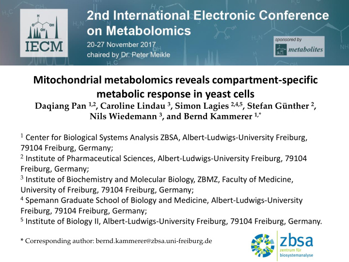 mitochondrial metabolomics reveals compartment specific