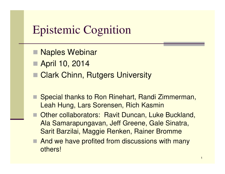 epistemic cognition