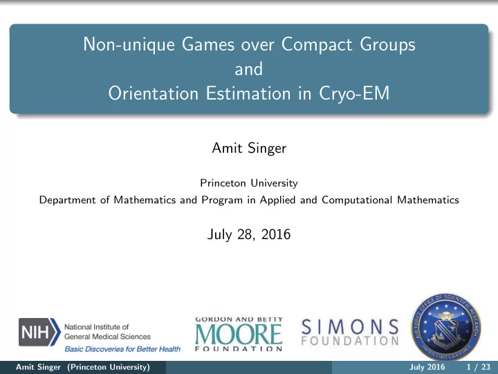 non unique games over compact groups and orientation