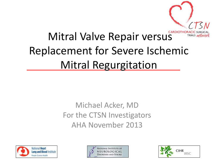 mitral valve repair versus replacement for severe