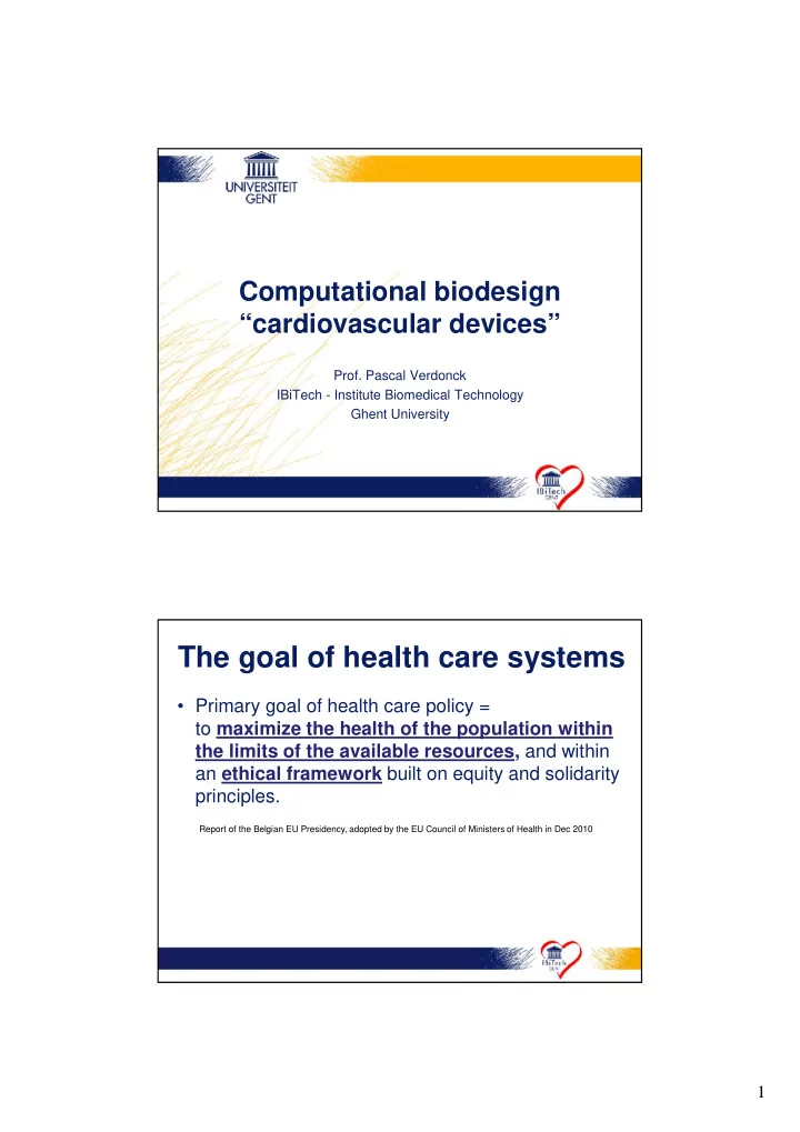 the goal of health care systems