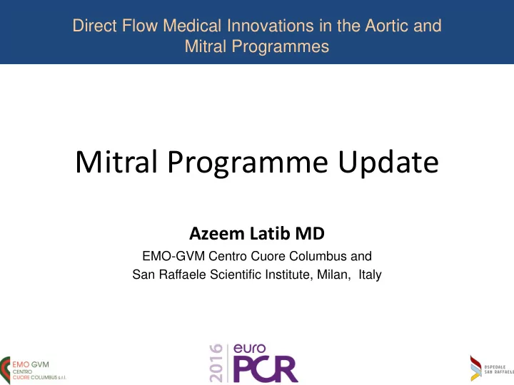 mitral programme update