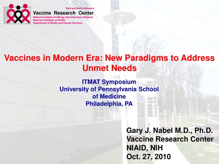 vaccines in modern era new paradigms to address unmet