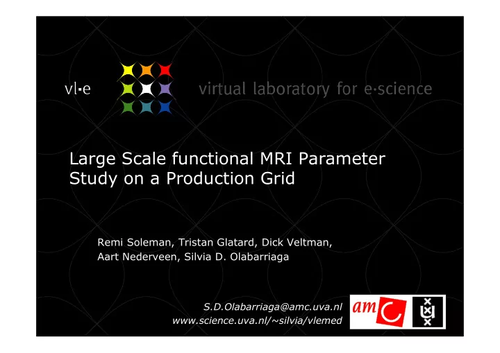 large scale functional mri parameter study on a