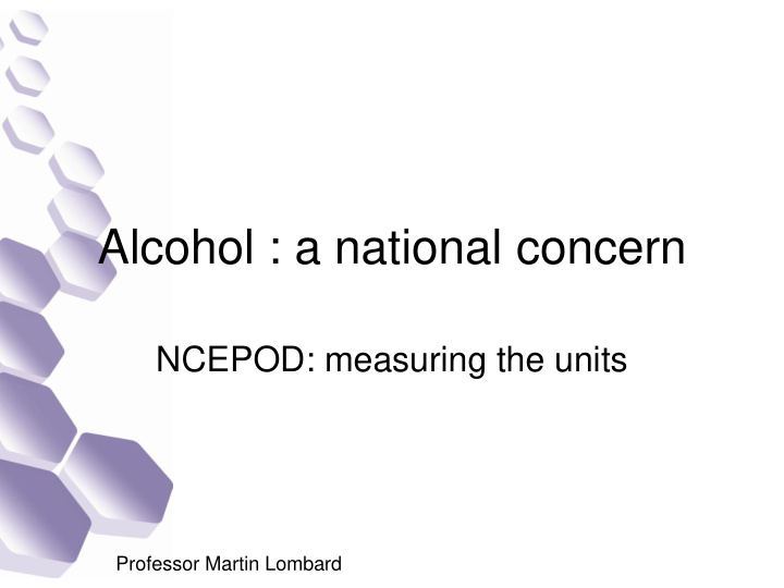 alcohol a national concern