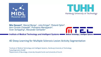 4D Deep Learning for Multiple Sclerosis Lesion Activity Segmentation 1 Institute of Medical