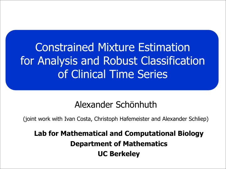 constrained mixture estimation for