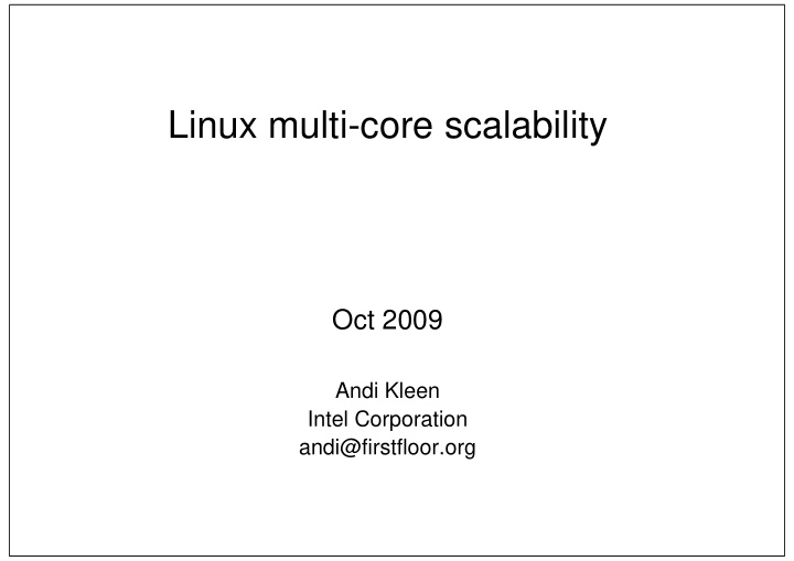 linux multi core scalability