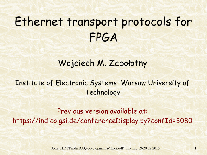 ethernet transport protocols for fpga