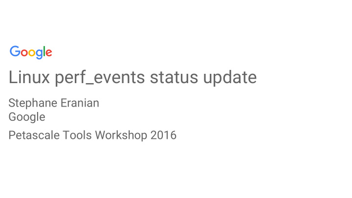 linux perf events status update