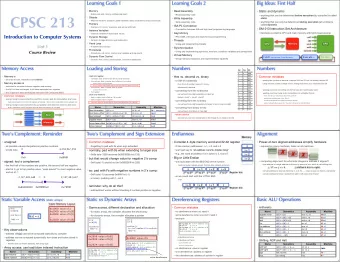 CPSC 213   Read assembly code anything that can be determined before execution (by compiler)