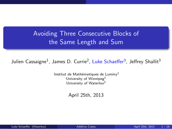 avoiding three consecutive blocks of the same length and