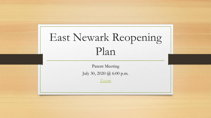 east newark reopening plan