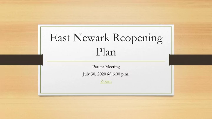 east newark reopening plan
