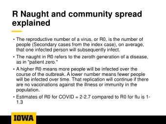 R Naught and community spread  explained  The reproductive number of a virus, or R0, is the