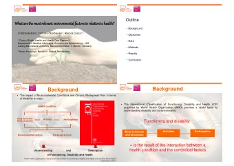 Background  Background    The impact of Musculoskeletal Conditions and Chronic Widespread Pain
