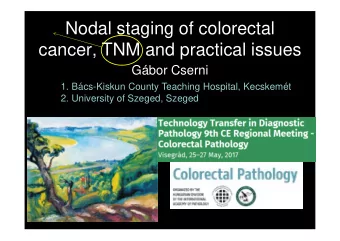 Nodal staging of colorectal  cancer, TNM and practical issues  Gbor Cserni  1. Bcs-Kiskun