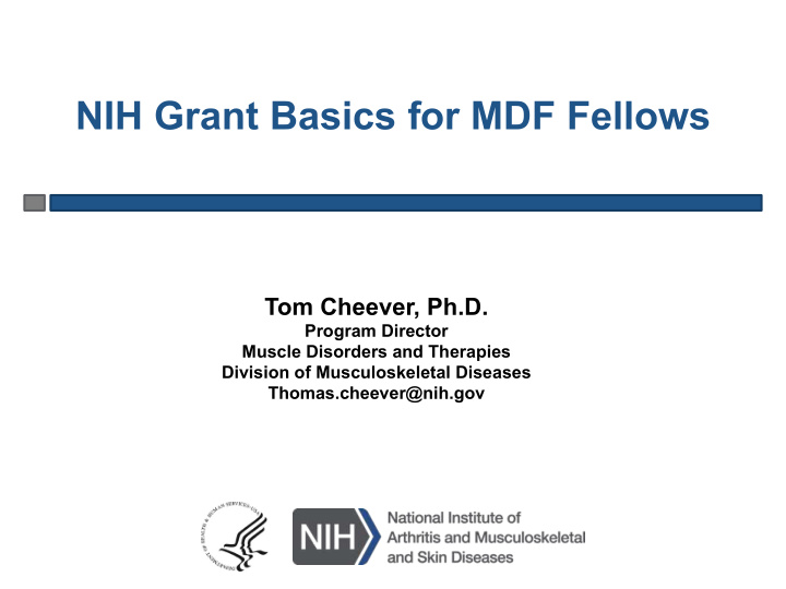 nih grant basics for mdf fellows