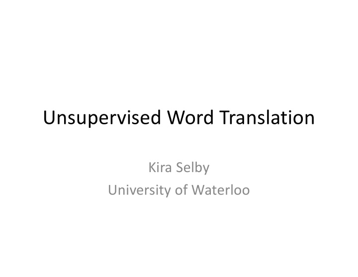 unsupervised word translation