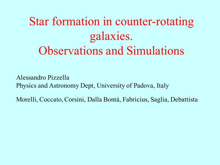 star formation in counter rotating galaxies observations