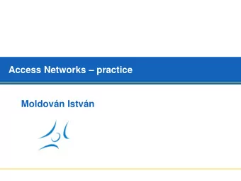 Access Networks  practice  Moldovn Istvn  Dimensioning  IPTV  Streaming: multicast