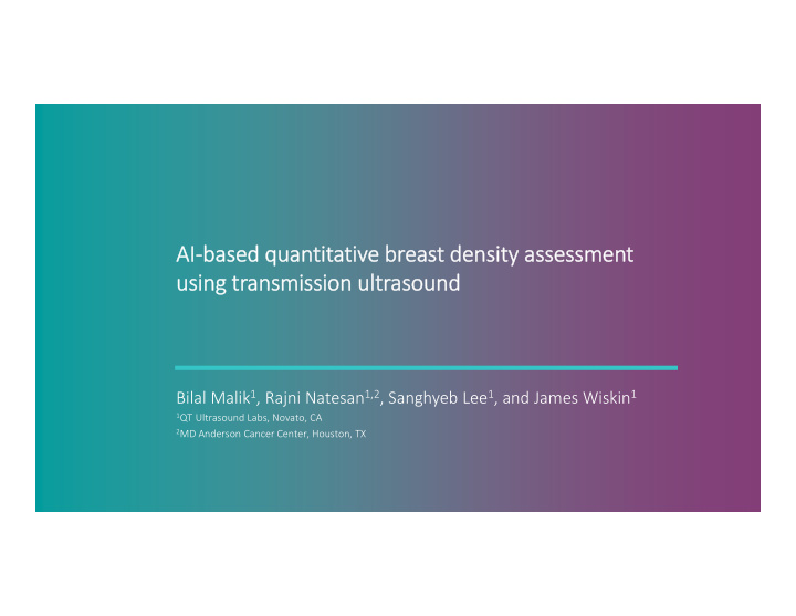 ai based quantitative breast density assessment using