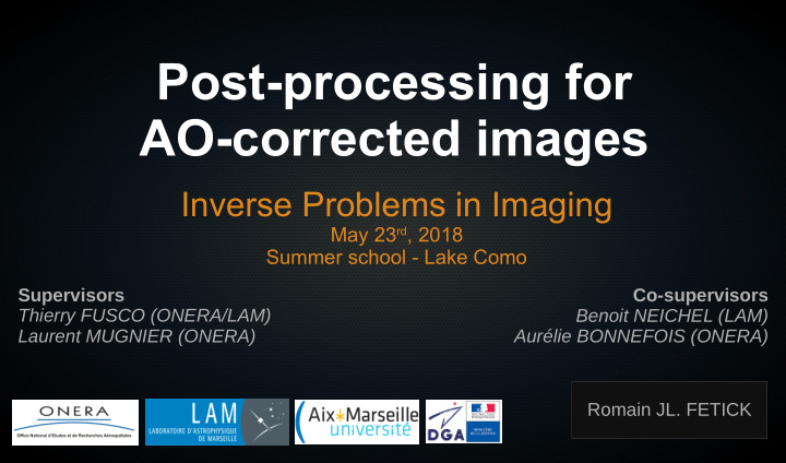 post processing for ao corrected images