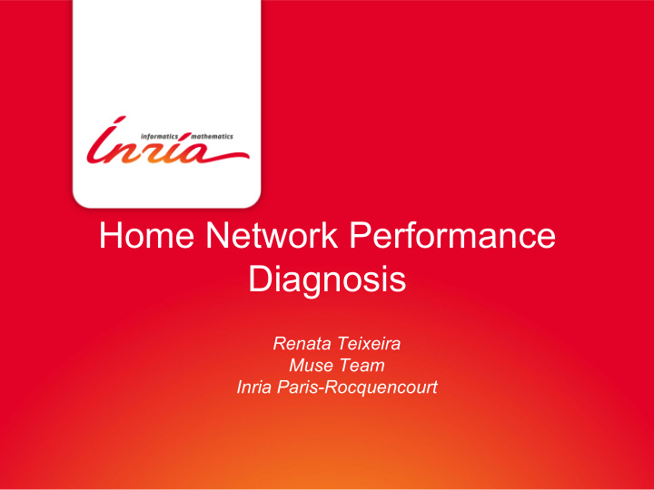 home network performance diagnosis
