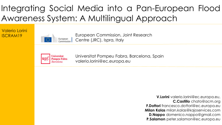 integrating social media into a pan european flood
