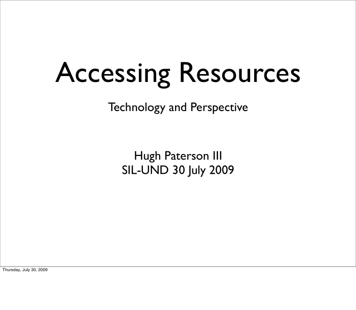 accessing resources