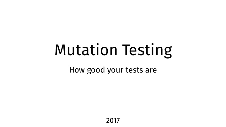 mutation testing