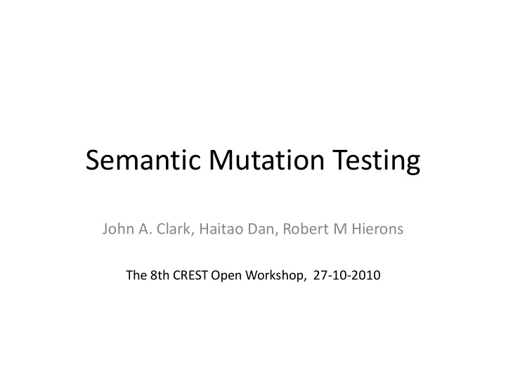 semantic mutation testing