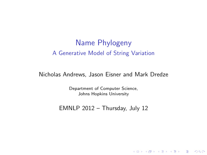 name phylogeny