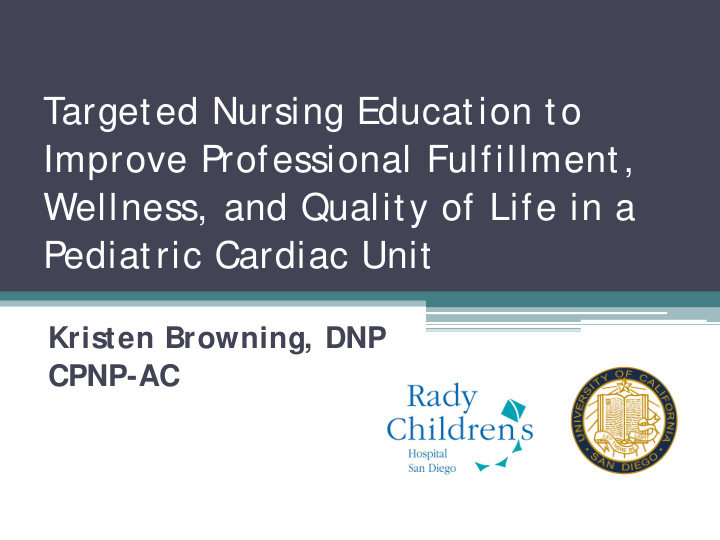 targeted nursing education to improve professional