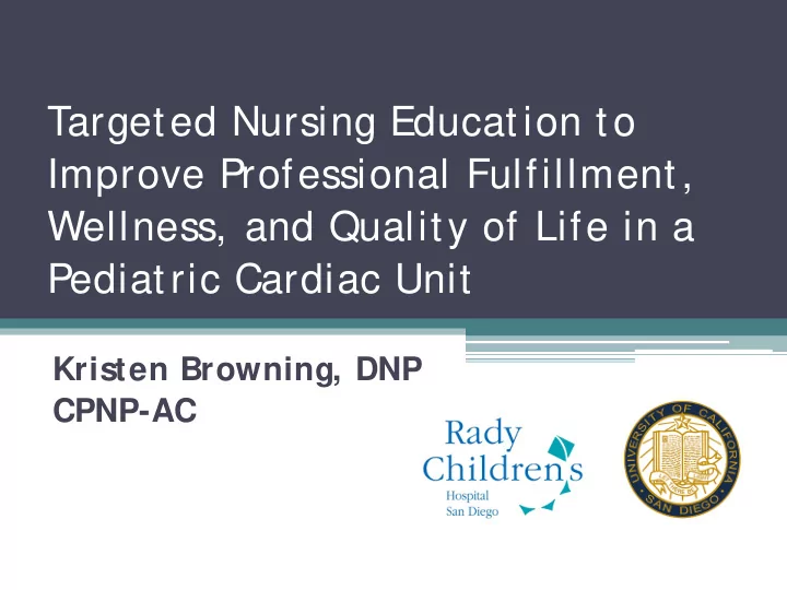 targeted nursing education to improve professional